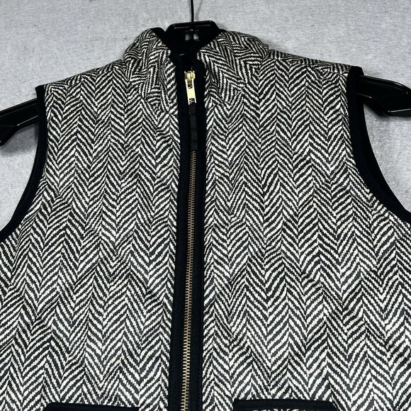 J Crew Vest Womens Size XXS Gray Black Full Zip Up Quilted Vest Sleeveless - Picture 2 of 11